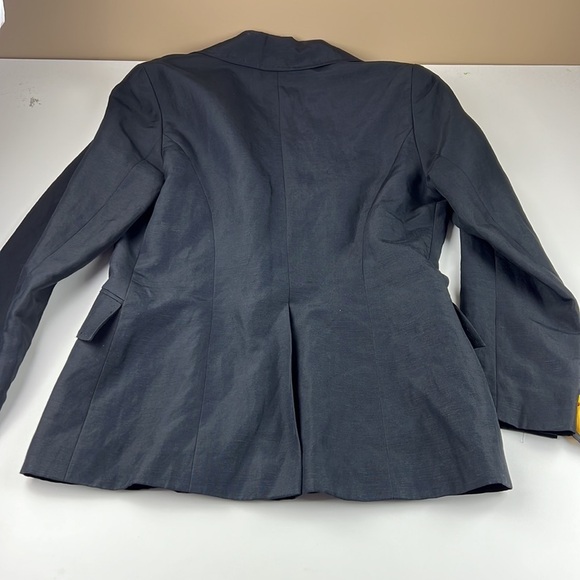 Sandra Angelozzi Navy Linen  Blend Tailored Blazer - Picture 9 of 10